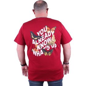 Moc Grande 23107 Butterfly Bordo Sıfır Yaka Erkek T-shirt