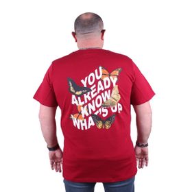 Moc Grande 23107 Butterfly Bordo Sıfır Yaka Erkek T-shirt