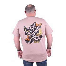Moc Grande 23107 Büyük Beden Basic Bej Erkek T-shirt