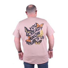 Moc Grande 23107 Büyük Beden Basic Bej Erkek T-shirt