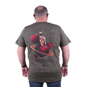 Moc Grande 23110 Büyük Beden Basic Haki Erkek T-shirt