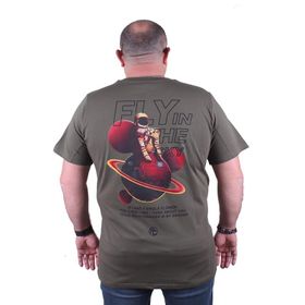 Moc Grande 23110 Büyük Beden Basic Haki Erkek T-shirt