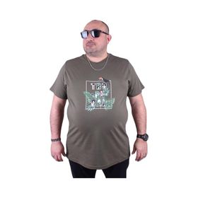 Moc Grande 23114 Tropical Büyük Beden Haki Erkek T-shirt