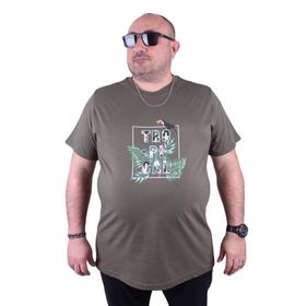 Moc Grande 23114 Tropical Büyük Beden Haki Erkek T-shirt
