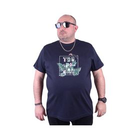 Moc Grande 23114 Tropical Büyük Beden Lacivert Erkek T-shirt
