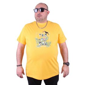 Moc Grande 23114 Tropical Büyük Beden Sarı Erkek T-shirt