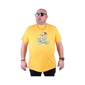 Moc Grande 23114 Tropical Büyük Beden Sarı Erkek T-shirt
