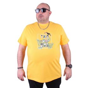 Moc Grande 23114 Tropical Büyük Beden Sarı Erkek T-shirt
