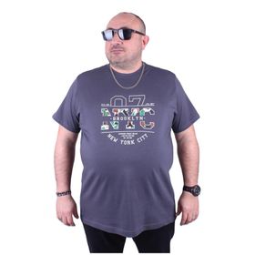 Moc Grande 23115 Büyük Beden Basic Füme Erkek T-shirt