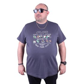 Moc Grande 23115 Büyük Beden Basic Füme Erkek T-shirt