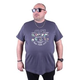 Moc Grande 23115 Büyük Beden Basic Füme Erkek T-shirt