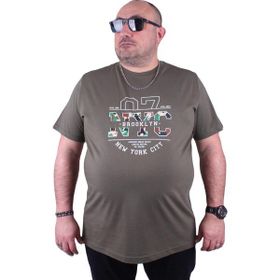 Moc Grande 23115 Nyc Büyük Beden Haki Erkek T-shirt