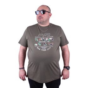 Moc Grande 23115 Nyc Büyük Beden Haki Erkek T-shirt