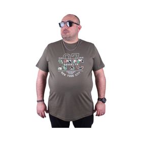 Moc Grande 23115 Nyc Büyük Beden Haki Erkek T-shirt