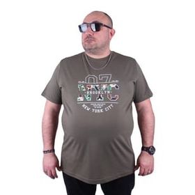 Moc Grande 23115 Nyc Büyük Beden Haki Erkek T-shirt