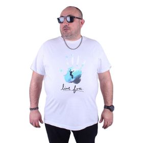 Moc Grande 23117 Surf Büyük Beden Beyaz Erkek T-shirt