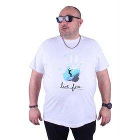 Moc Grande 23117 Surf Büyük Beden Beyaz Erkek T-shirt