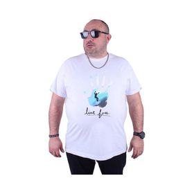 Moc Grande 23117 Surf Büyük Beden Beyaz Erkek T-shirt