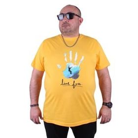 Moc Grande 23117 Surf Büyük Beden Sarı Erkek T-shirt