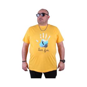 Moc Grande 23117 Surf Büyük Beden Sarı Erkek T-shirt