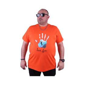 Moc Grande 23117 Surf Büyük Beden Turuncu Erkek T-shirt