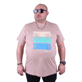 Moc Grande 23118 Coconut Tree Büyük Beden Bej Erkek T-shirt