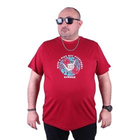 Moc Grande 23119 Sıfır Yaka Summer Bordo Erkek T-shirt
