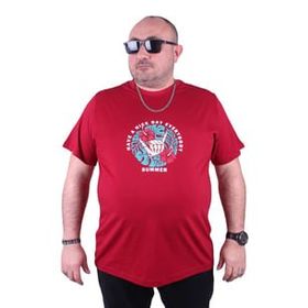Moc Grande 23119 Sıfır Yaka Summer Bordo Erkek T-shirt