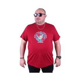 Moc Grande 23119 Sıfır Yaka Summer Bordo Erkek T-shirt