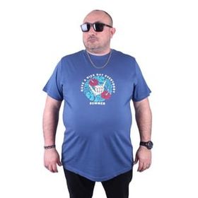 Moc Grande 23119 Summer Büyük Beden İndigo Erkek T-shirt