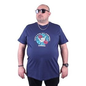 Moc Grande 23119 Summer Büyük Beden Marin Erkek T-shirt