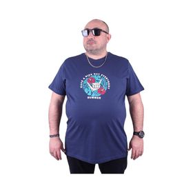 Moc Grande 23119 Summer Büyük Beden Marin Erkek T-shirt