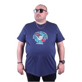 Moc Grande 23119 Summer Büyük Beden Marin Erkek T-shirt