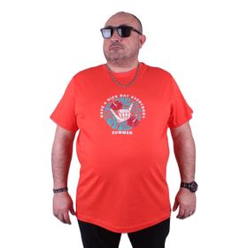 Moc Grande 23119 Summer Büyük Beden Nar Çiçeği Erkek T-shirt