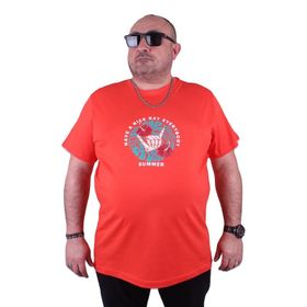 Moc Grande 23119 Summer Büyük Beden Nar Çiçeği Erkek T-shirt