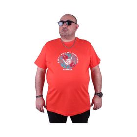 Moc Grande 23119 Summer Büyük Beden Nar Çiçeği Erkek T-shirt