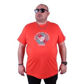 Moc Grande 23119 Summer Büyük Beden Nar Çiçeği Erkek T-shirt