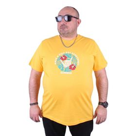 Moc Grande 23119 Summer Büyük Beden Sarı Erkek T-shirt