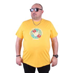 Moc Grande 23119 Summer Büyük Beden Sarı Erkek T-shirt