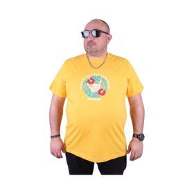 Moc Grande 23119 Summer Büyük Beden Sarı Erkek T-shirt