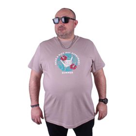 Moc Grande 23119 Summer Büyük Beden Toprak Erkek T-shirt