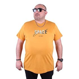 Moc Grande 23123 Space Büyük Beden Hardal Erkek T-shirt