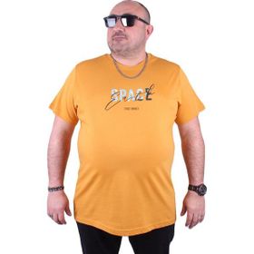 Moc Grande 23123 Space Büyük Beden Hardal Erkek T-shirt