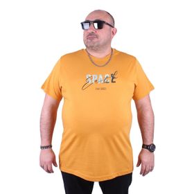 Moc Grande 23123 Space Büyük Beden Hardal Erkek T-shirt