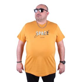 Moc Grande 23123 Space Büyük Beden Hardal Erkek T-shirt