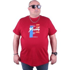 Moc Grande 23124 Young Büyük Beden Bordo Erkek T-shirt