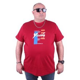 Moc Grande 23124 Young Büyük Beden Bordo Erkek T-shirt