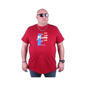 Moc Grande 23124 Young Büyük Beden Bordo Erkek T-shirt