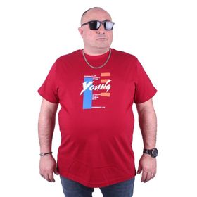 Moc Grande 23124 Young Büyük Beden Bordo Erkek T-shirt
