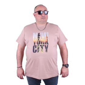 Moc Grande 23125 New York City Büyük Beden Bej Erkek T-shirt